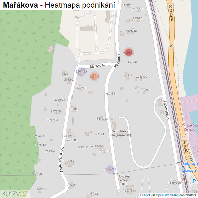 Mapa Mařákova - Firmy v ulici.