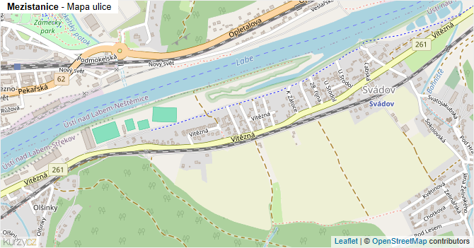Mezistanice - mapa ulice