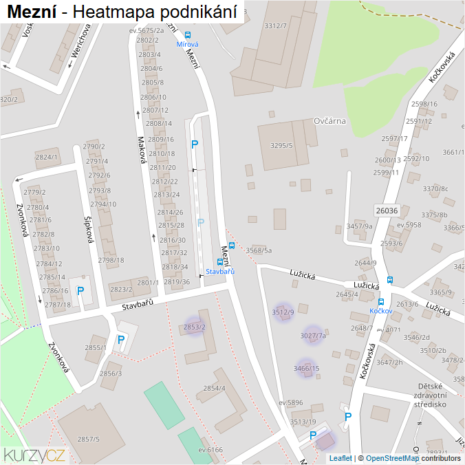 Mapa Mezní - Firmy v ulici.