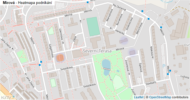 Mírová - mapa podnikání