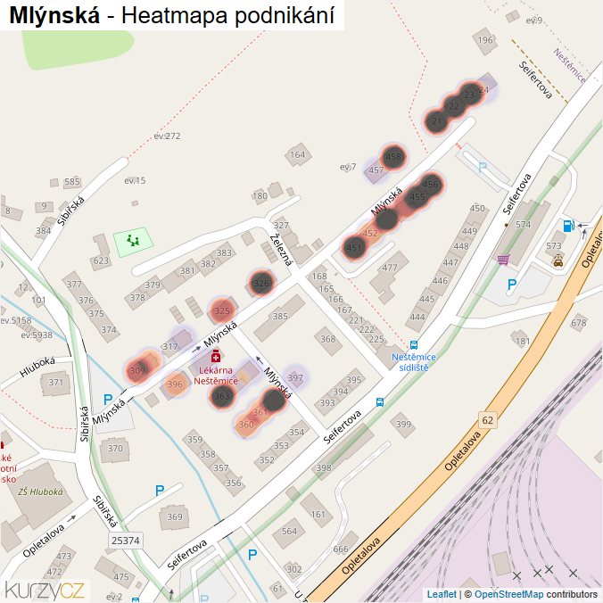 Mapa Mlýnská - Firmy v ulici.