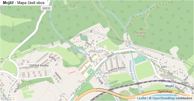 Mojžíř - mapa části obce