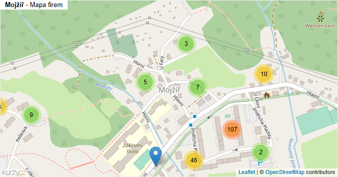 Mojžíř - mapa firem