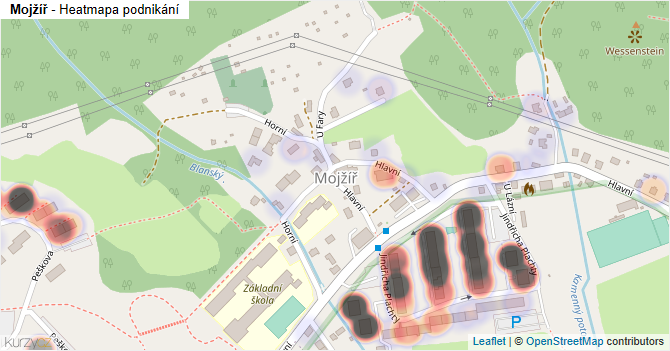 Mojžíř - mapa podnikání