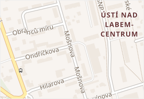 Mošnova v obci Ústí nad Labem - mapa ulice