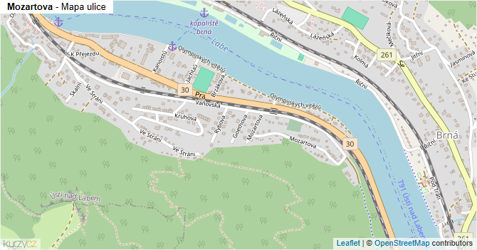 Mozartova - mapa ulice
