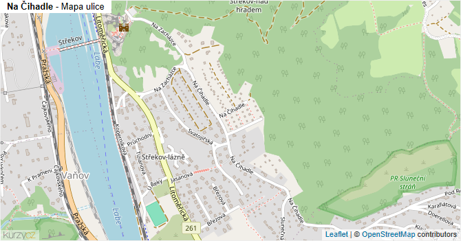 Na Čihadle - mapa ulice