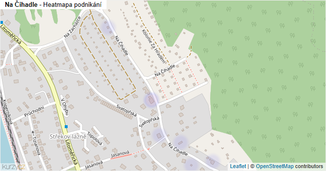Na Čihadle - mapa podnikání