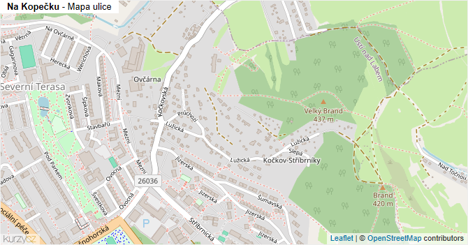 Na Kopečku - mapa ulice