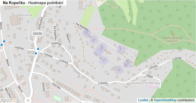 Na Kopečku - mapa podnikání