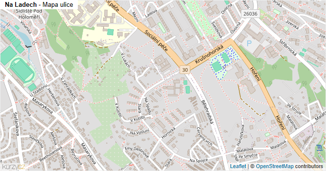 Na Ladech - mapa ulice