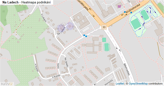 Na Ladech - mapa podnikání