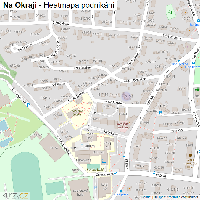 Mapa Na Okraji - Firmy v ulici.