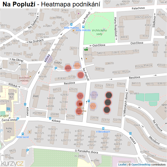 Mapa Na Popluží - Firmy v ulici.