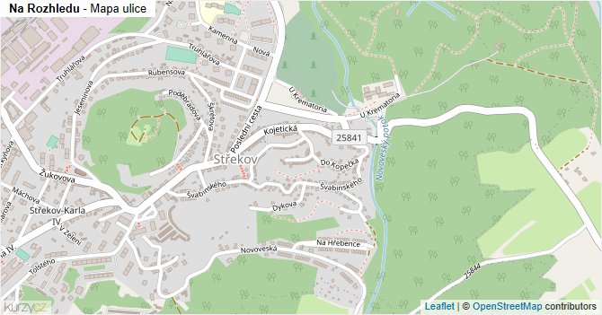 Na Rozhledu - mapa ulice