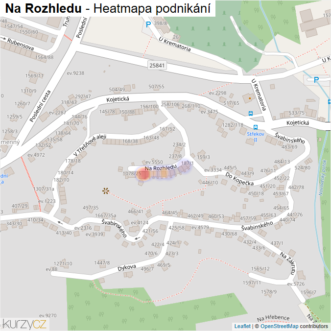 Mapa Na Rozhledu - Firmy v ulici.