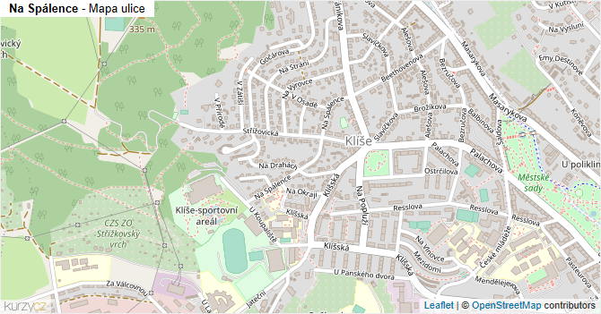 Na Spálence - mapa ulice