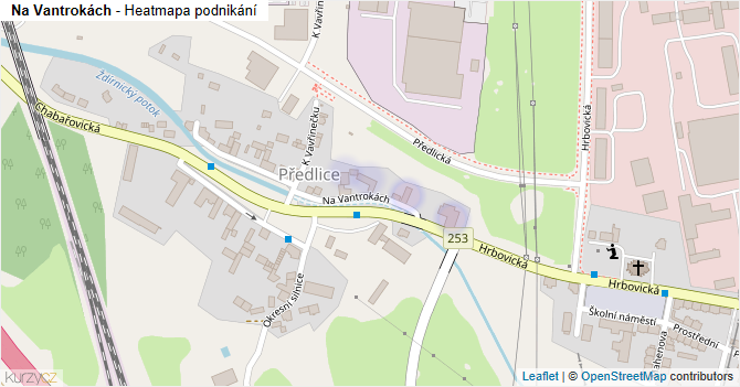 Na Vantrokách - mapa podnikání