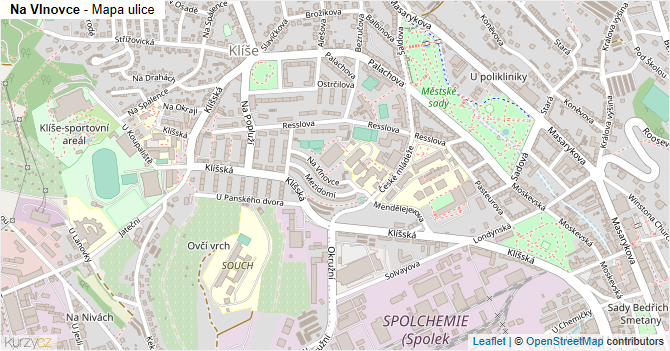 Na Vlnovce - mapa ulice