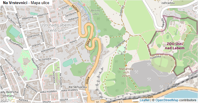 Na Vrstevnici - mapa ulice
