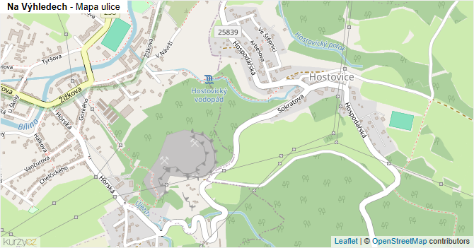Na Výhledech - mapa ulice
