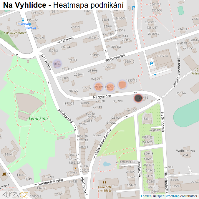 Mapa Na Vyhlídce - Firmy v ulici.