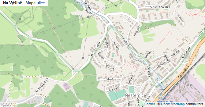 Na Výšině - mapa ulice