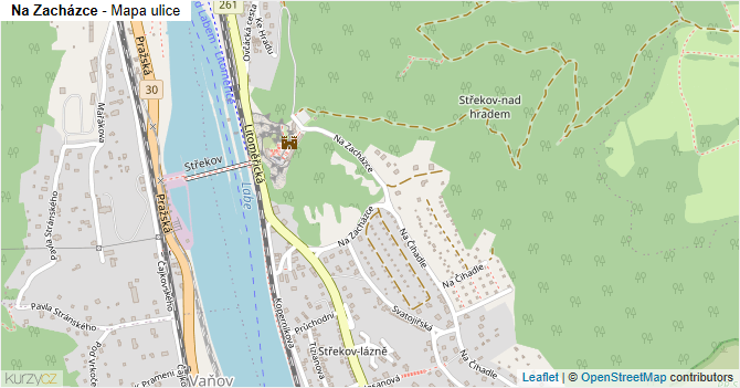 Na Zacházce - mapa ulice