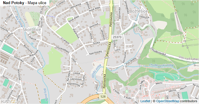 Nad Potoky - mapa ulice