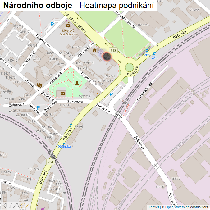 Mapa Národního odboje - Firmy v ulici.