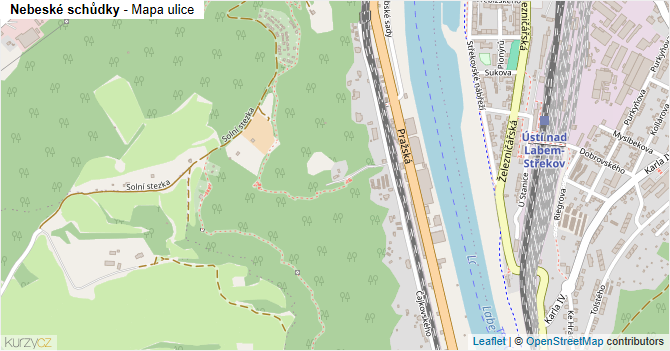 Nebeské schůdky - mapa ulice