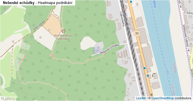 Nebeské schůdky - mapa podnikání