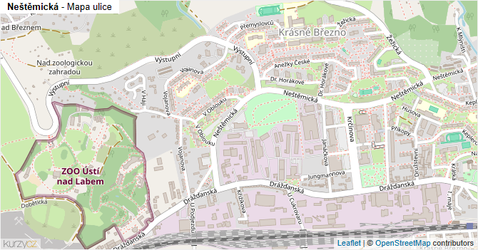 Neštěmická - mapa ulice