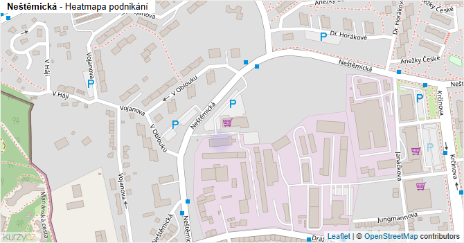 Neštěmická - mapa podnikání