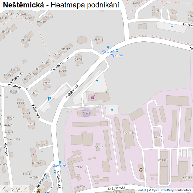 Mapa Neštěmická - Firmy v ulici.