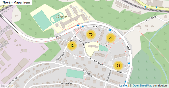 Nová - mapa ulice