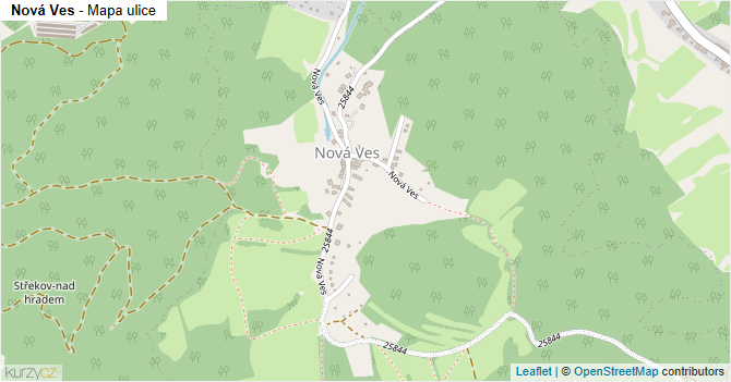 Nová Ves - mapa ulice
