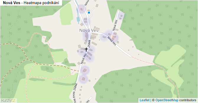 Nová Ves - mapa podnikání