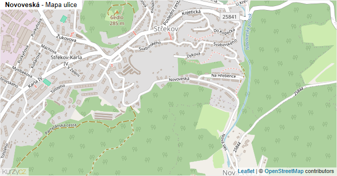 Novoveská - mapa ulice