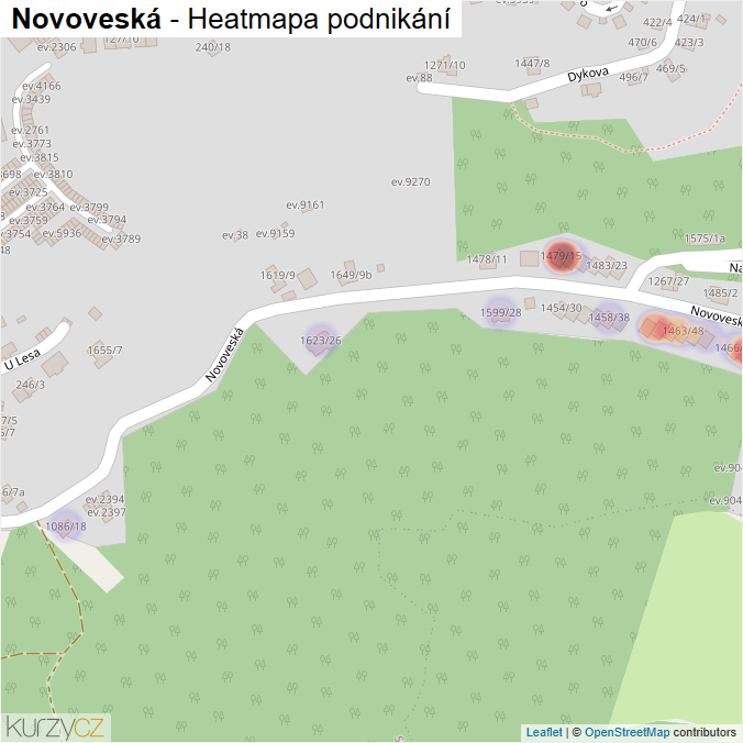 Mapa Novoveská - Firmy v ulici.