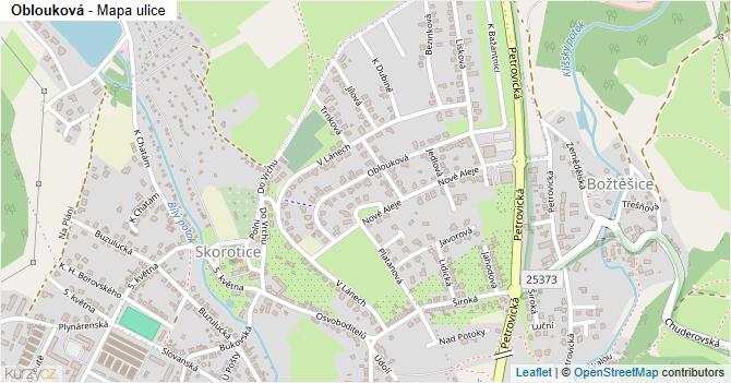 Oblouková - mapa ulice