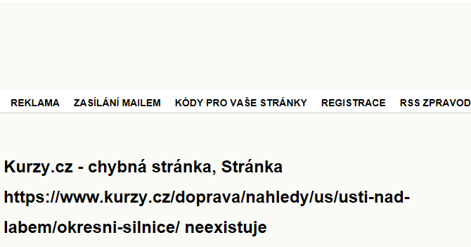 Okresní silnice - mapa ulice