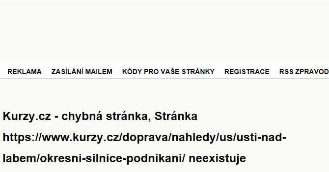 Okresní silnice - mapa podnikání