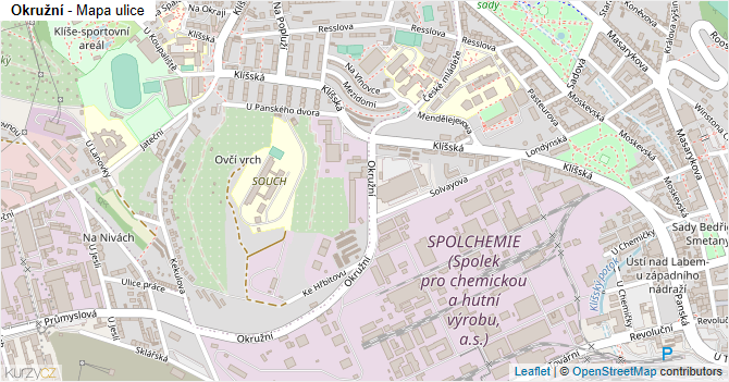 Okružní - mapa ulice