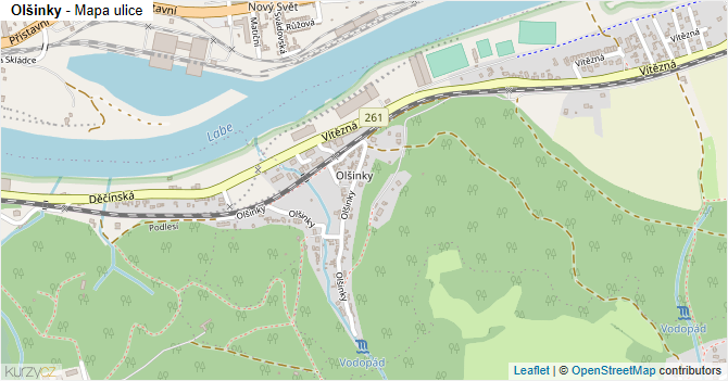 Olšinky - mapa ulice