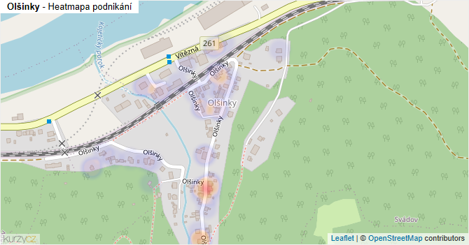 Olšinky - mapa podnikání