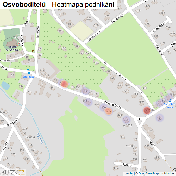 Mapa Osvoboditelů - Firmy v ulici.