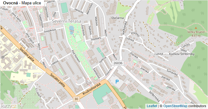 Ovocná - mapa ulice