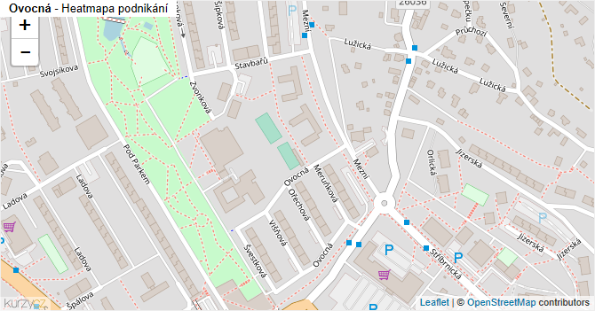 Ovocná - mapa podnikání