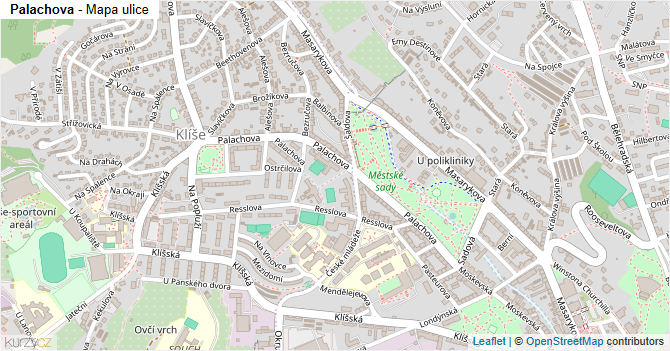 Palachova - mapa ulice
